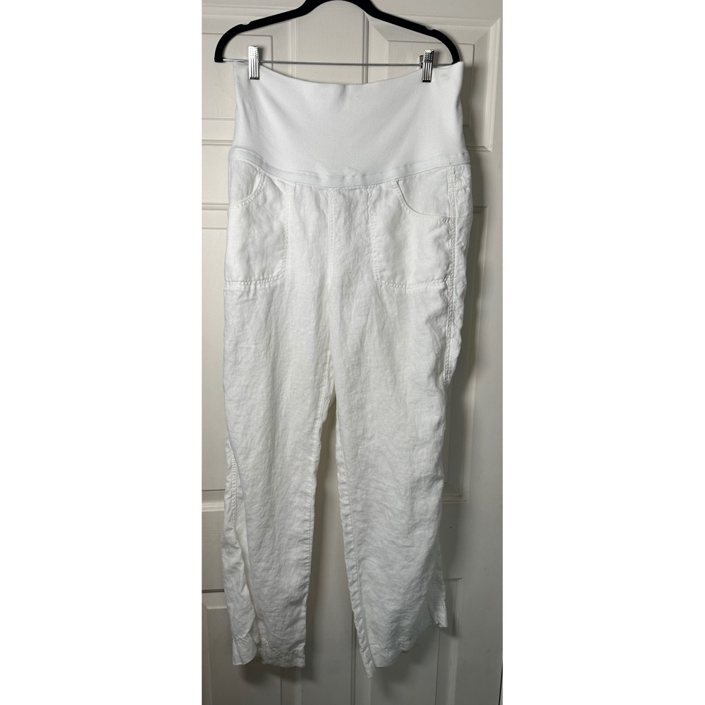 Athleta linen White Cropped Maternity Pants
